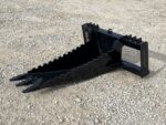 Severe Extreme Stump Bucket Attachment with Teeth Fits Skid Steer Quick Attach