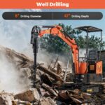 8″ Hydraulic Auger Drill Attachment for Mini Excavator with 45″ Depth - Image 6