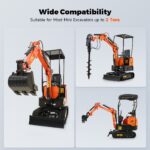 8″ Hydraulic Auger Drill Attachment for Mini Excavator with 45″ Depth - Image 5