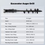 8″ Hydraulic Auger Drill Attachment for Mini Excavator with 45″ Depth - Image 4