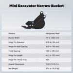 200mm Narrow Bucket Attachment 8″ Bucket for Mini Excavator - Image 6